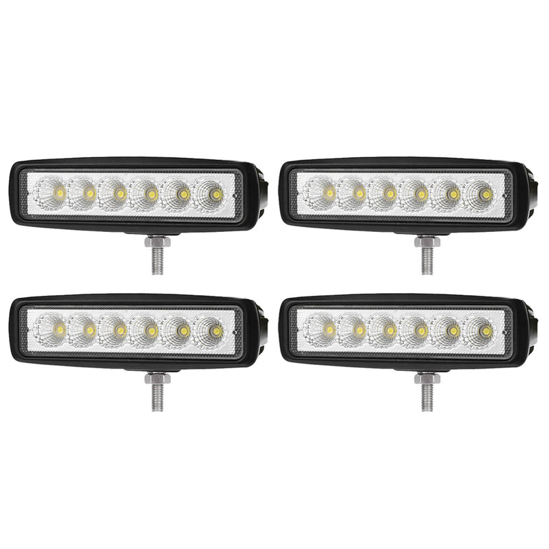 4x 6inch 30w LED Work Light Bar Flood Beam Fog Reverse Lamp Driving Offroad