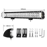22Inch Led Light Bar Cree Spot Flood Combo Side Shooter Offroad Driving 4X4