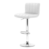 Artiss 2x Leather Bar Stools Kitchen Chair Bar Stool White Como Gas Lift Swivel