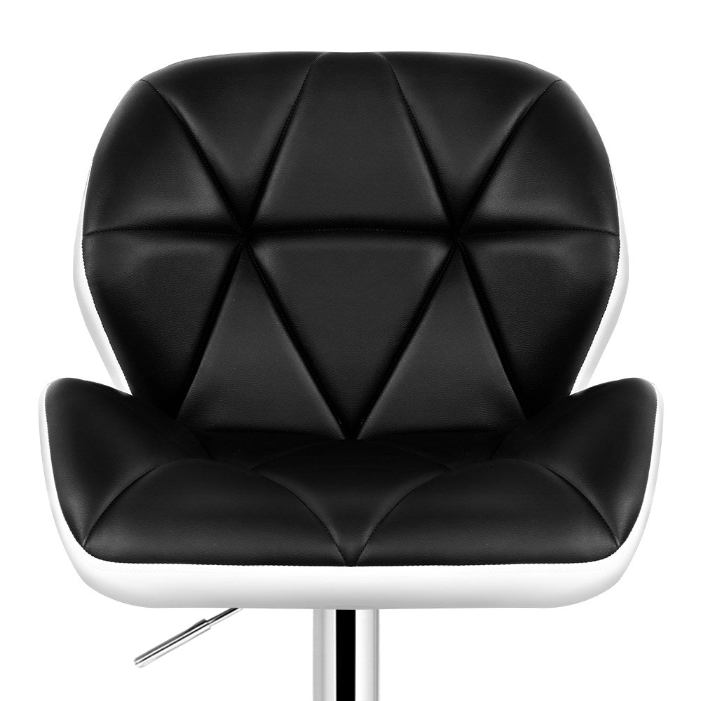 Artiss 2x Kitchen Bar Stools Swivel Bar Stool Chairs Leather Gas Lift Black