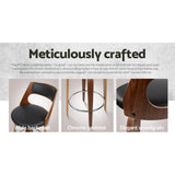 2xArtiss Wooden Bar Stools Swivel Bar Stool Kitchen Dining Chair Cafe Black 76cm