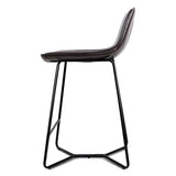 Artiss Set of 2 PU Leather Bar Stools - Metal Black