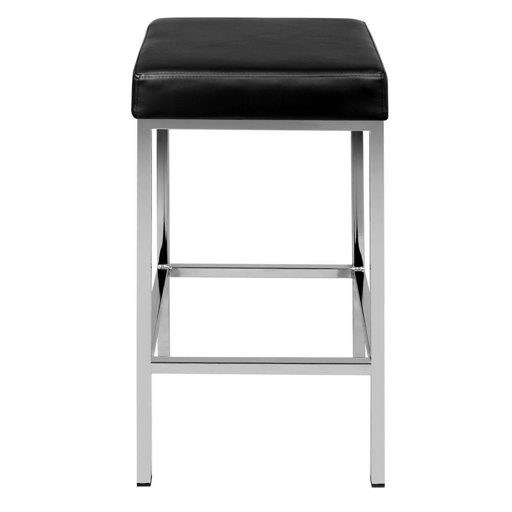 Artiss Set of 2 PU Leather Backless Bar Stools - Black