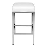 Artiss Set of 2 PU Leather Backless Bar Stools - White