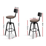 Artiss Rustic Industrial Metal Bar Stool