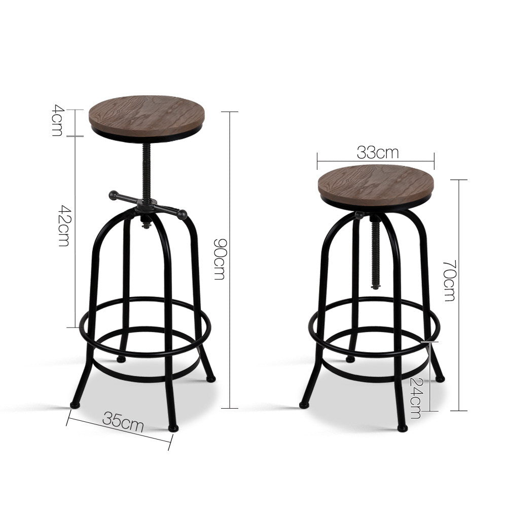 Artiss Rustic Industrial Round Bar Stool