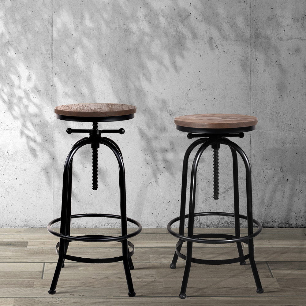 Artiss Rustic Industrial Round Bar Stool