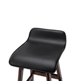 Artiss Set of 2 PU Leather and Wood Bar Stool - Black