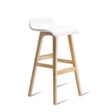 Artiss Set of 2 PU Leather and Wood Bar Stool - White