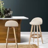 Artiss Set of 2 PU Leather Bar Stools - Beige