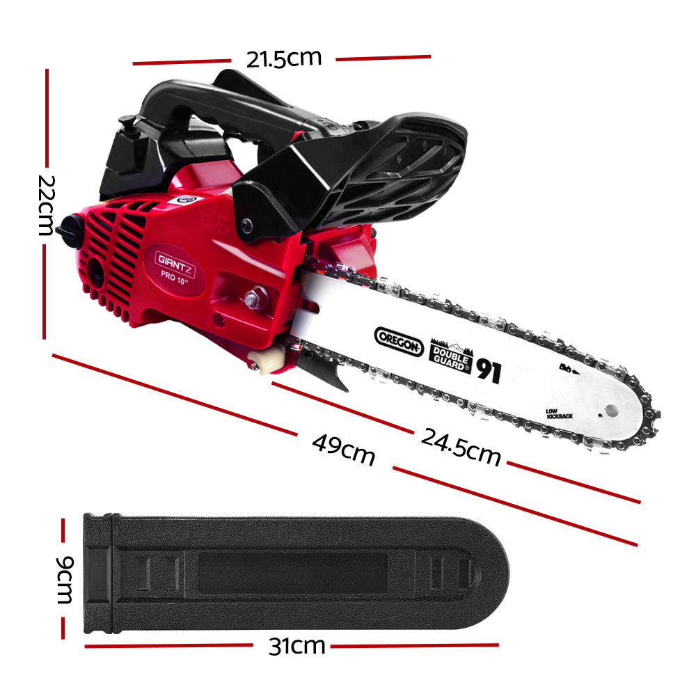 Giantz Chainsaw Chainsaws 10” Oregon Petrol Cordless 25cc Top Handle Chains Saw