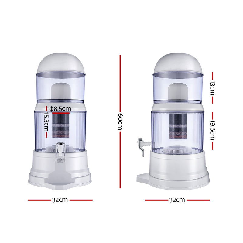 Ceramic Water Filter 7 Stage Water Purifier Dispenser Bench Top 16L Cartridge