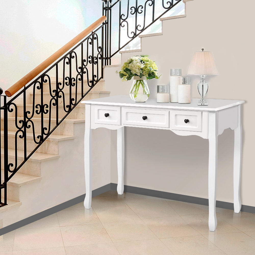 Artiss Hall Console Table Hallway Side Dressing Entry Wooden French Drawer White