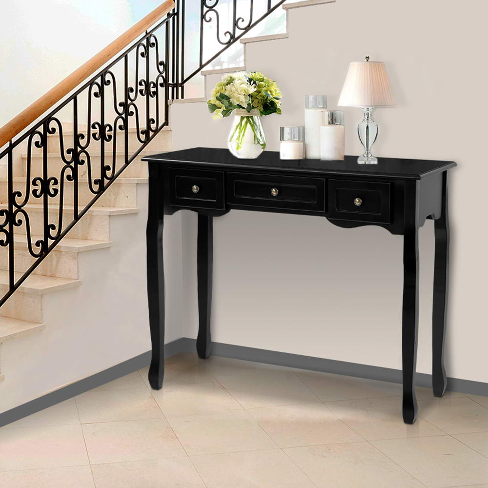 Artiss Hallway Console Table Hall Side Dressing Entry Display 3 Drawers Black