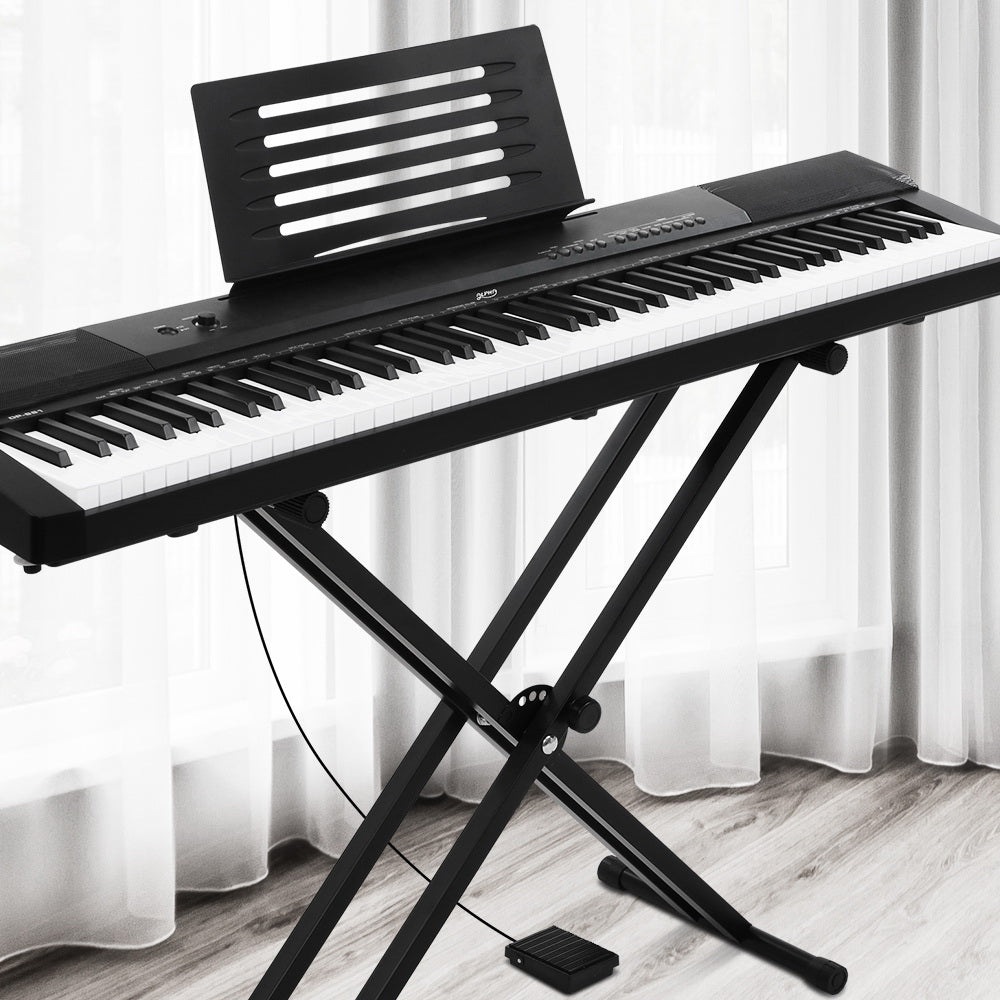 Alpha 88 Keys Electronic Piano Keyboard Electric Holder Music Stand Touch Sensitive with Sustain pedal