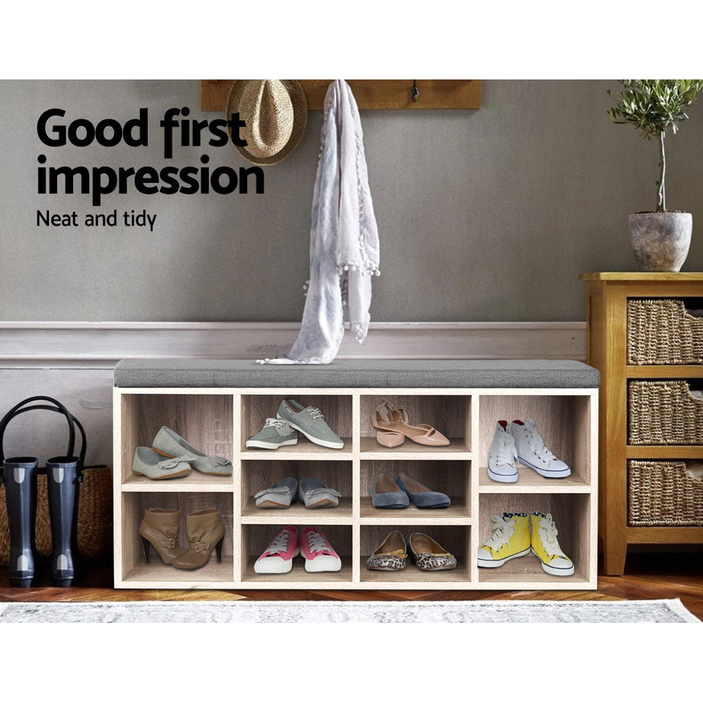 Artiss Bench Wooden Shoe Rack Storage