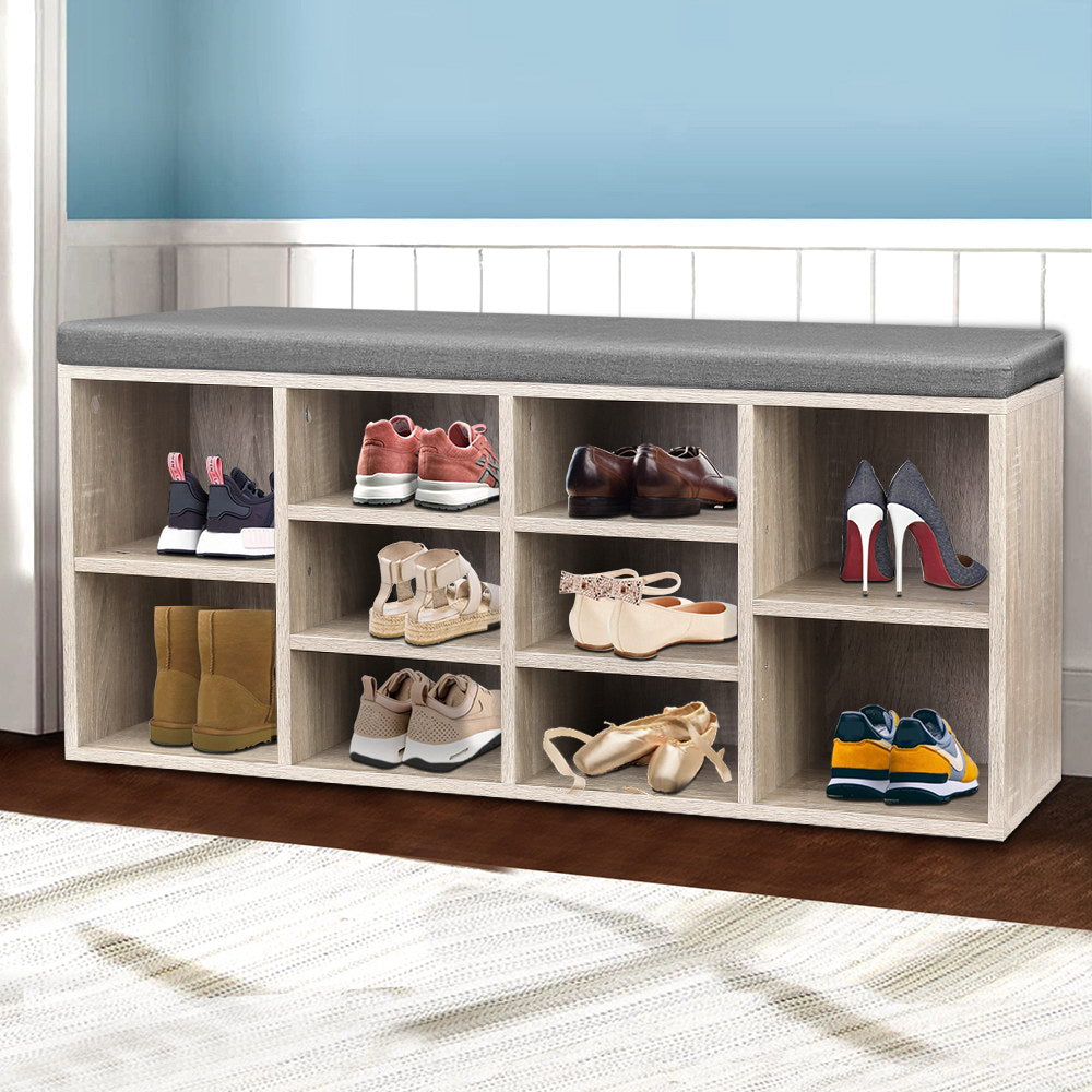 Artiss Bench Wooden Shoe Rack Storage