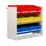 Artiss 3-Tier 9 Bins Kids Toy Box Organiser Storage Rack Cabinet Wooden Bookcase