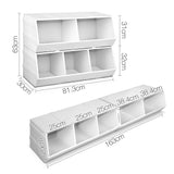 Keezi Kids Toy Box Bookshelf Storage Cabinet Stackable Bookcase Shelf Organiser