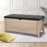 Artiss Storage Ottoman Blanket Box Leather Bench Foot Stool Chest Toy Oak Couch