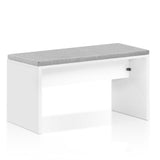 Artiss Dining Bench Upholstery Seat Stool Chair Cushion Furniture White 90cm