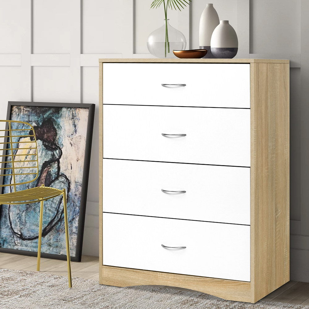 Artiss Chest of Drawers Tallboy Dresser Table Bedroom Storage White Wood Cabinet