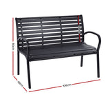 Gardeon Garden Bench Outdoor Furniture Chair Steel Lounge Backyard Patio Park Black