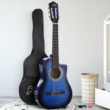 Alpha 34 Inch Guitar Classical Acoustic Cutaway Wooden Ideal Kids Gift Children 1/2 Size Blue"