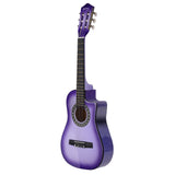 Alpha 34 Inch Guitar Classical Acoustic Cutaway Wooden Ideal Kids Gift Children 1/2 Size Purple"