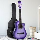 Alpha 34 Inch Guitar Classical Acoustic Cutaway Wooden Ideal Kids Gift Children 1/2 Size Purple"