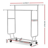 6FT Garment Rack Double Rail Commercial Clothes Rolling Collapsible Hanger Stand