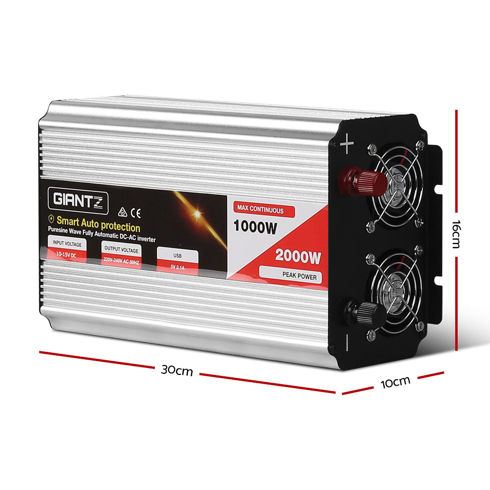 Giantz 1000W Puresine Wave DC-AC Power Inverter