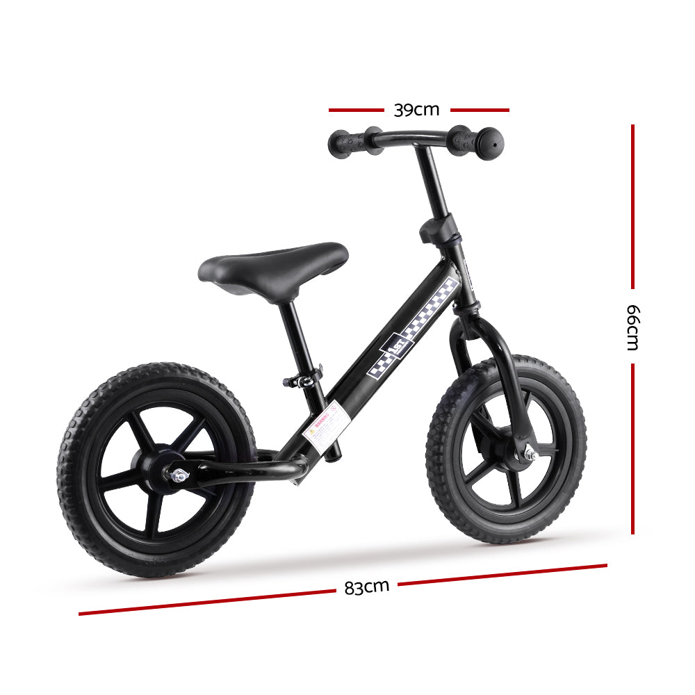 Kids Balance Bike Ride On Toys Puch Bicycle Wheels Toddler Baby 12 Bikes Black"