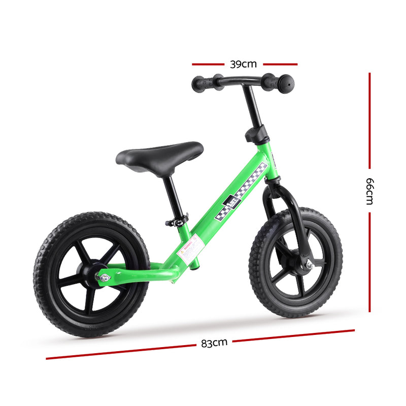 Kids Balance Bike Ride On Toys Puch Bicycle Wheels Toddler Baby 12 Bikes Green