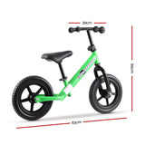 Kids Balance Bike Ride On Toys Puch Bicycle Wheels Toddler Baby 12 Bikes Green"