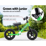 Kids Balance Bike Ride On Toys Puch Bicycle Wheels Toddler Baby 12 Bikes Green"