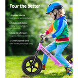 Kids Balance Bike Ride On Toys Puch Bicycle Wheels Toddler Baby 12 Bikes Pink"