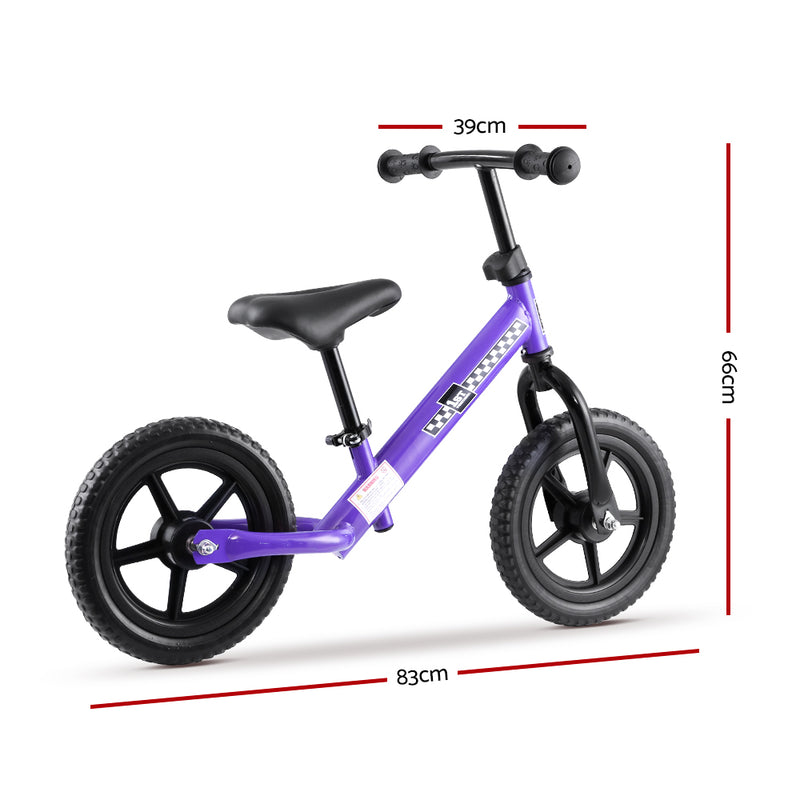 Kids Balance Bike Ride On Toys Puch Bicycle Wheels Toddler Baby 12 Bikes Purple