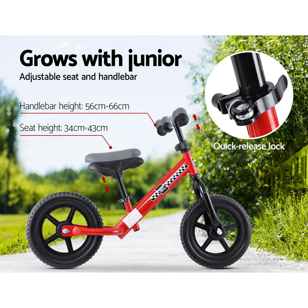 Kids Balance Bike Ride On Toys Puch Bicycle Wheels Toddler Baby 12 Bikes Red"