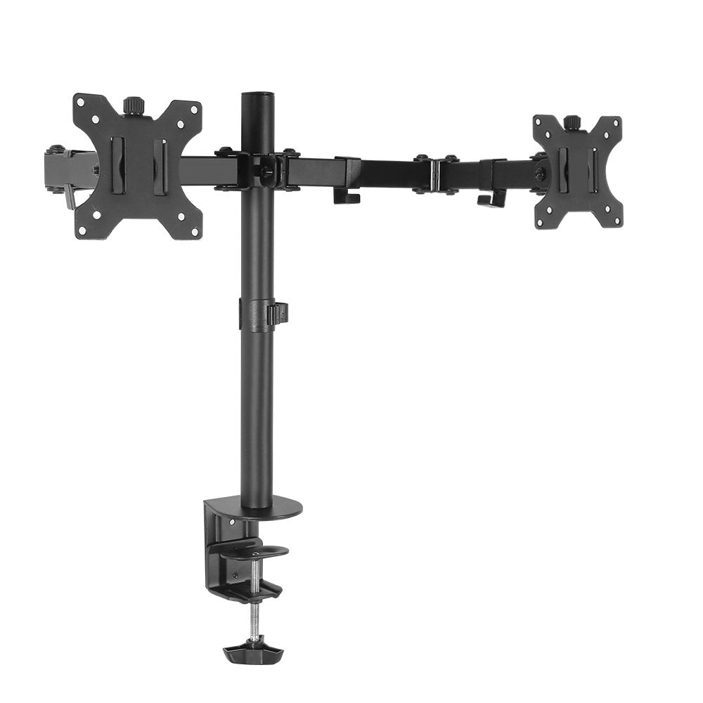 Dual LED Monitor Stand 2 Arm Hold Two LCD Screen TV Desk Mount Bracket