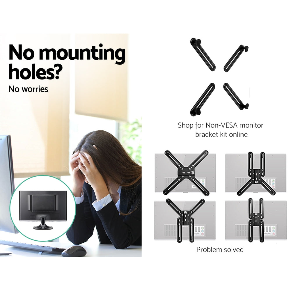 Dual HD LED Monitor Arm Stand TV Mount Holder 2 Arm Display Freestanding