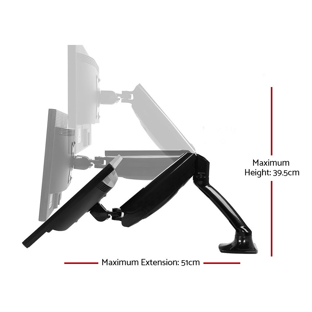 Adjustable Monitor Arm Desk Mounted - Black