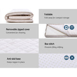 Giselle Bedding Memory Foam Mattress Topper Bed Underlay Cover King Single 7cm