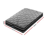 Giselle Bedding King Single Size Mattress Bed Medium Firm Foam Pocket Spring 22cm Grey