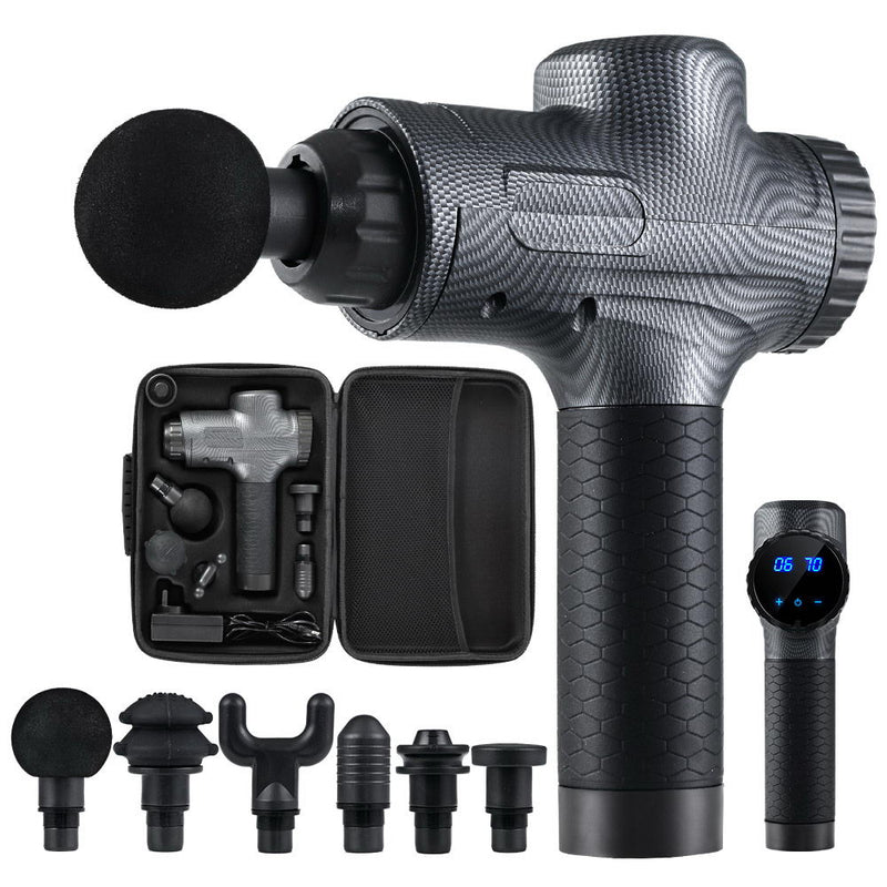 Massage Gun Electric Massager Vibration 6 Heads Muscle Tissue Percussion Therapy