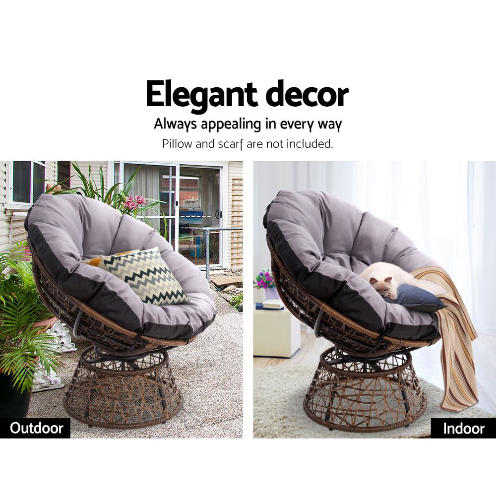 Gardeon Papasan Chair - Brown