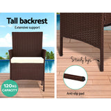 Gardeon Garden Furniture Outdoor Lounge Setting Rattan Set Patio Storage Cover Brown