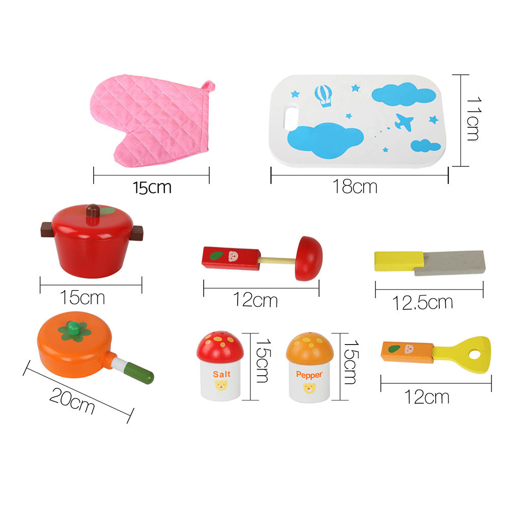 Keezi 10 Piece Kids Kitchen Play Set