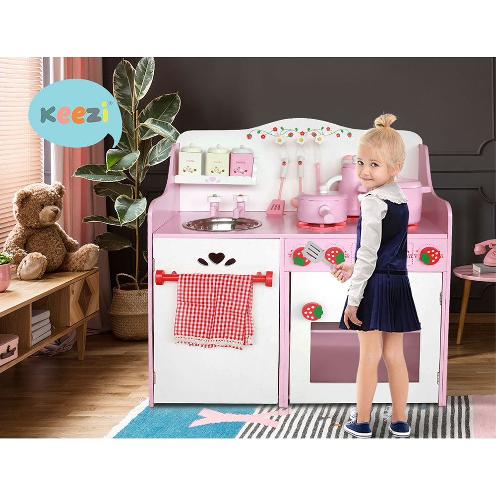 Keezi Kids Kitchen Play Set - Pink