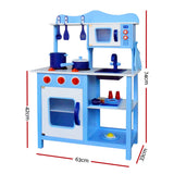 Keezi Kids Wooden Kitchen Play Set - Blue